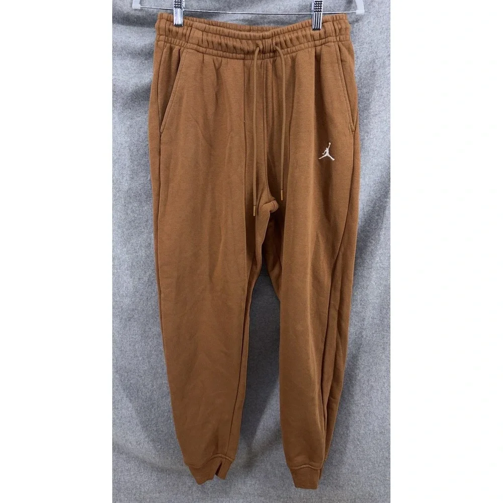Nike Air Jordan Essential Fleece Mens Small Joggers Sweatpants Brown FJ7779-211